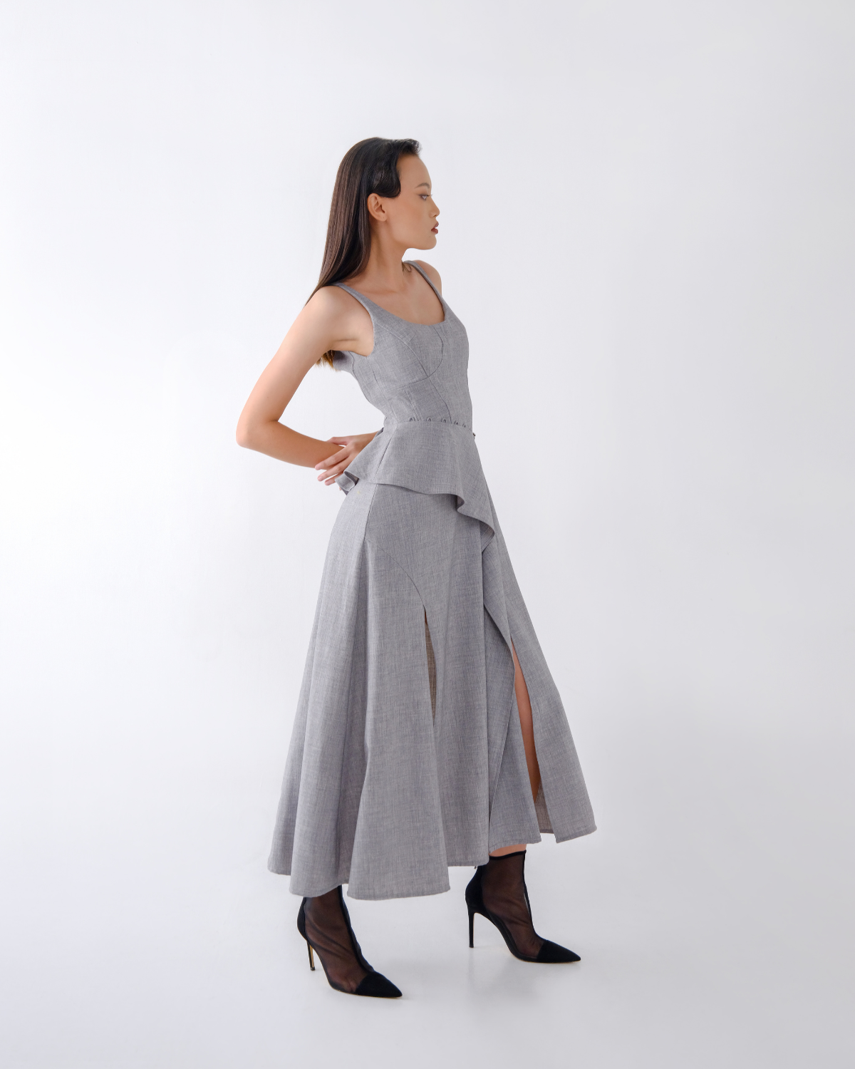 Rosamund Dress Light Grey