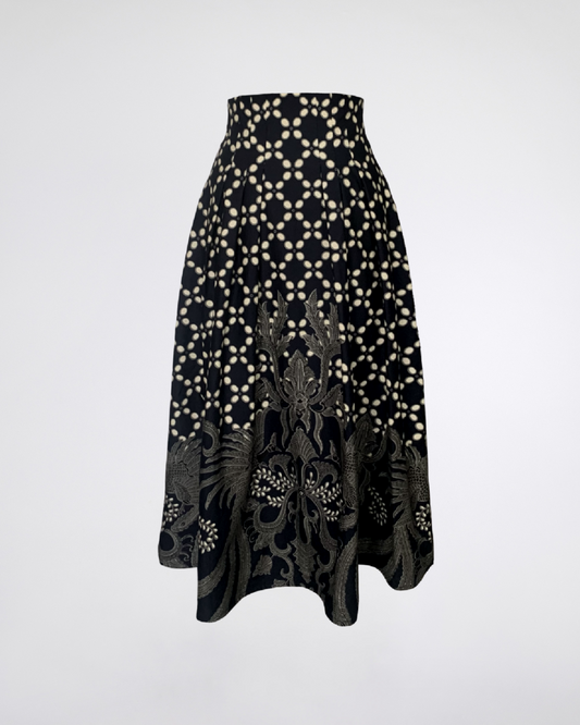 Yara Skirt Navy Blue Batik