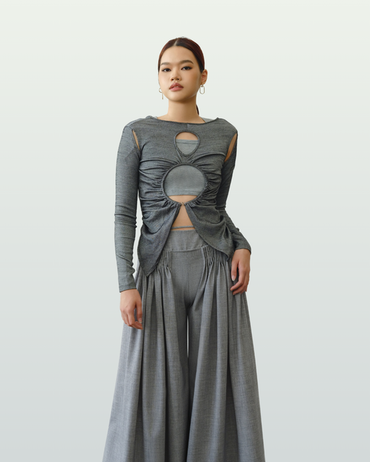 Holyn Knit Top Gunmetal