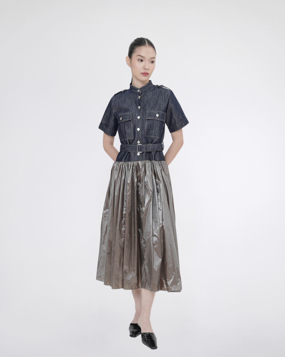 Vivienne Shirtdress Dark Blue-Green