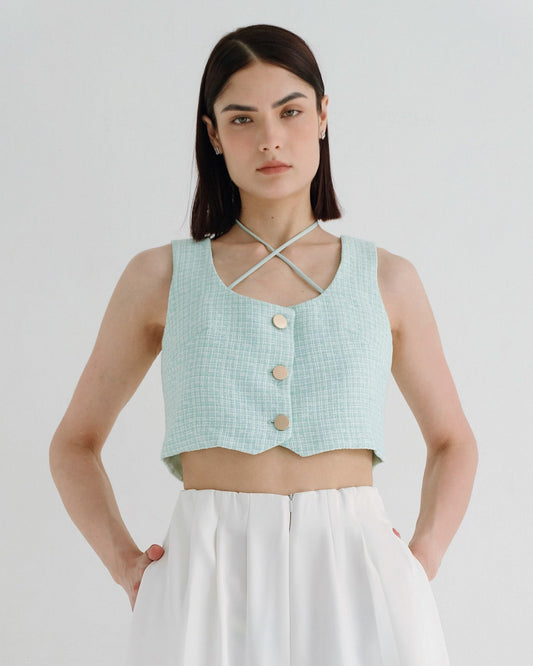 Sierra Cropped Waistcoat Mint