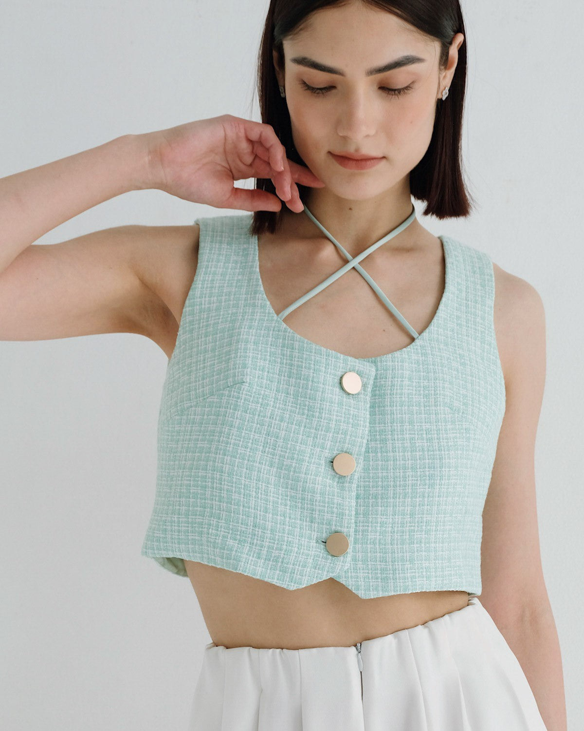 Sierra Cropped Waistcoat Mint