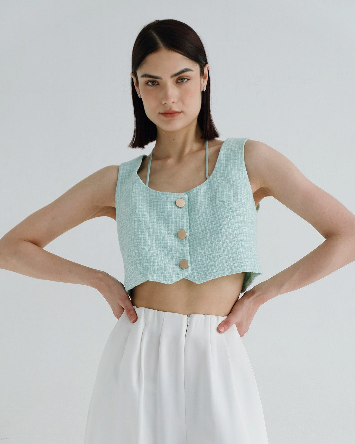 Sierra Cropped Waistcoat Mint